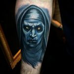 Тату Монашка в стиле хоррор 16.02.2020 №1032 -nun tattoo- tattoo-photo.ru