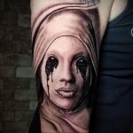 Тату Монашка в стиле хоррор 16.02.2020 №1042 -nun tattoo- tattoo-photo.ru