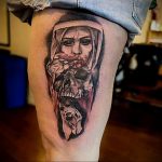 Тату Монашка в стиле хоррор 16.02.2020 №1053 -nun tattoo- tattoo-photo.ru