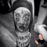 Тату Монашка в стиле хоррор 16.02.2020 №1056 -nun tattoo- tattoo-photo.ru