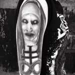 Тату Монашка в стиле хоррор 16.02.2020 №1060 -nun tattoo- tattoo-photo.ru