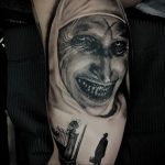 Тату Монашка в стиле хоррор 16.02.2020 №1071 -nun tattoo- tattoo-photo.ru