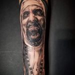 Тату Монашка в стиле хоррор 16.02.2020 №1075 -nun tattoo- tattoo-photo.ru