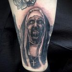 Тату Монашка в стиле хоррор 16.02.2020 №1076 -nun tattoo- tattoo-photo.ru