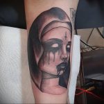 Тату Монашка в стиле хоррор 16.02.2020 №1091 -nun tattoo- tattoo-photo.ru