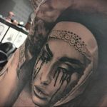 Тату Монашка в стиле хоррор 16.02.2020 №1103 -nun tattoo- tattoo-photo.ru