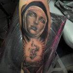 Тату Монашка в стиле хоррор 16.02.2020 №1114 -nun tattoo- tattoo-photo.ru