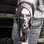 Тату Монашка в стиле хоррор 16.02.2020 №1119 -nun tattoo- tattoo-photo.ru