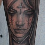 Тату Монашка в стиле хоррор 16.02.2020 №1129 -nun tattoo- tattoo-photo.ru