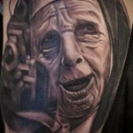 Тату Монашка в стиле хоррор 16.02.2020 №1133 -nun tattoo- tattoo-photo.ru