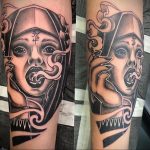 Тату Монашка курит 16.02.2020 №1008 -tattoo nun smoking- tattoo-photo.ru