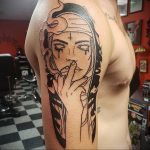 Тату Монашка курит 16.02.2020 №1011 -tattoo nun smoking- tattoo-photo.ru