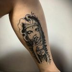 Тату Монашка курит 16.02.2020 №1012 -tattoo nun smoking- tattoo-photo.ru