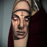 Тату Монашка на руке 16.02.2020 №1025 -nun tattoo- tattoo-photo.ru