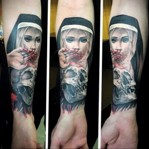 Тату Монашка пример рисунка 16.02.2020 №1018 -tattoo nun- tattoo-photo.ru