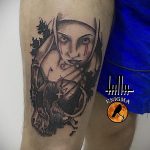 Тату Монашка пример рисунка 16.02.2020 №1020 -tattoo nun- tattoo-photo.ru