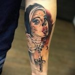 Тату Монашка пример рисунка 16.02.2020 №1035 -tattoo nun- tattoo-photo.ru