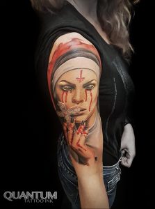 Тату Монашка пример рисунка 16.02.2020 №1038 -tattoo nun- tattoo-photo.ru