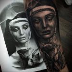 Тату Монашка пример рисунка 16.02.2020 №1048 -tattoo nun- tattoo-photo.ru