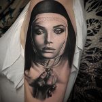 Тату Монашка пример рисунка 16.02.2020 №1049 -tattoo nun- tattoo-photo.ru