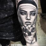 Тату Монашка пример рисунка 16.02.2020 №1055 -tattoo nun- tattoo-photo.ru