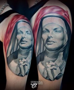 Тату Монашка пример рисунка 16.02.2020 №1064 -tattoo nun- tattoo-photo.ru