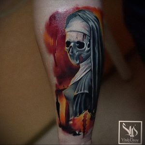 Тату Монашка пример рисунка 16.02.2020 №1069 -tattoo nun- tattoo-photo.ru