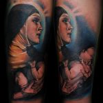 Тату Монашка пример рисунка 16.02.2020 №1079 -tattoo nun- tattoo-photo.ru