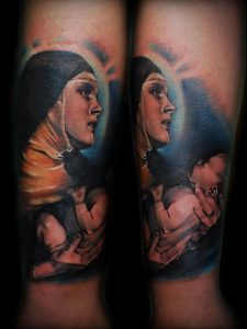 Тату Монашка пример рисунка 16.02.2020 №1079 -tattoo nun- tattoo-photo.ru