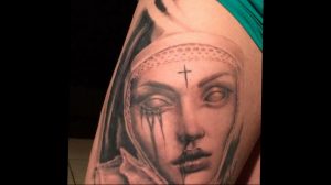 Тату Монашка пример рисунка 16.02.2020 №1080 -tattoo nun- tattoo-photo.ru