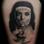 Тату Монашка пример рисунка 16.02.2020 №1110 -tattoo nun- tattoo-photo.ru