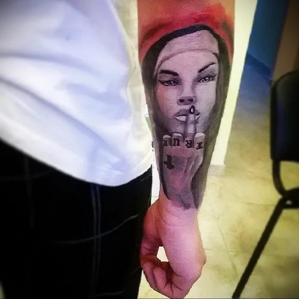Татуировка страшная монахиня