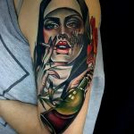 Тату Монашка пример рисунка 16.02.2020 №1119 -tattoo nun- tattoo-photo.ru