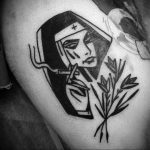 Тату Монашка пример рисунка 16.02.2020 №1120 -tattoo nun- tattoo-photo.ru