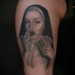 Тату Монашка пример рисунка 16.02.2020 №1121 -tattoo nun- tattoo-photo.ru