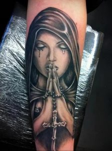 Тату Монашка пример рисунка 16.02.2020 №1122 -tattoo nun- tattoo-photo.ru