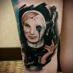 Тату Монашка пример рисунка 16.02.2020 №1135 -tattoo nun- tattoo-photo.ru