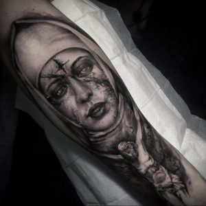 Тату Монашка пример рисунка 16.02.2020 №1136 -tattoo nun- tattoo-photo.ru