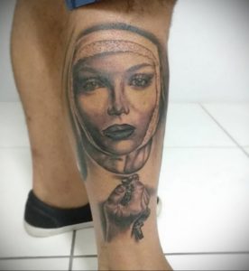 Тату Монашка пример рисунка 16.02.2020 №1140 -tattoo nun- tattoo-photo.ru