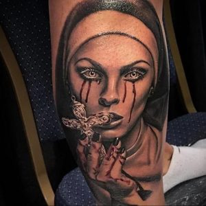 Тату Монашка пример рисунка 16.02.2020 №1141 -tattoo nun- tattoo-photo.ru