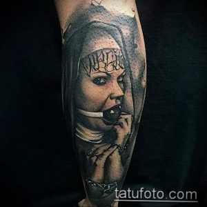 Тату Монашка пример рисунка 16.02.2020 №1152 -tattoo nun- tattoo-photo.ru