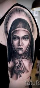 Тату Монашка пример рисунка 16.02.2020 №1158 -tattoo nun- tattoo-photo.ru
