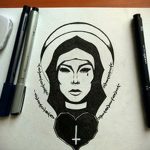 Тату Монашка с крестом 16.02.2020 №1003 -tattoo nun with a cross- tattoo-photo.ru