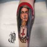 Тату Монашка с крестом 16.02.2020 №1010 -tattoo nun with a cross- tattoo-photo.ru