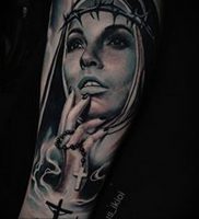 Тату Монашка с крестом 16.02.2020 №1014 -tattoo nun with a cross- tattoo-photo.ru