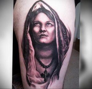 Тату Монашка с крестом 16.02.2020 №1027 -tattoo nun with a cross- tattoo-photo.ru