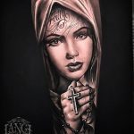 Тату Монашка с крестом 16.02.2020 №1033 -tattoo nun with a cross- tattoo-photo.ru