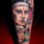 Тату Монашка с сигаретой 16.02.2020 №1003 -tattoo nun with a cigarette- tattoo-photo.ru