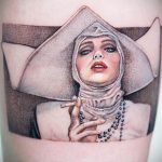 Тату Монашка с сигаретой 16.02.2020 №1005 -tattoo nun with a cigarette- tattoo-photo.ru