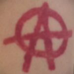 Фото знак анархии тату 24.03.2020 №006 -tattoo anarchy- tattoo-photo.ru